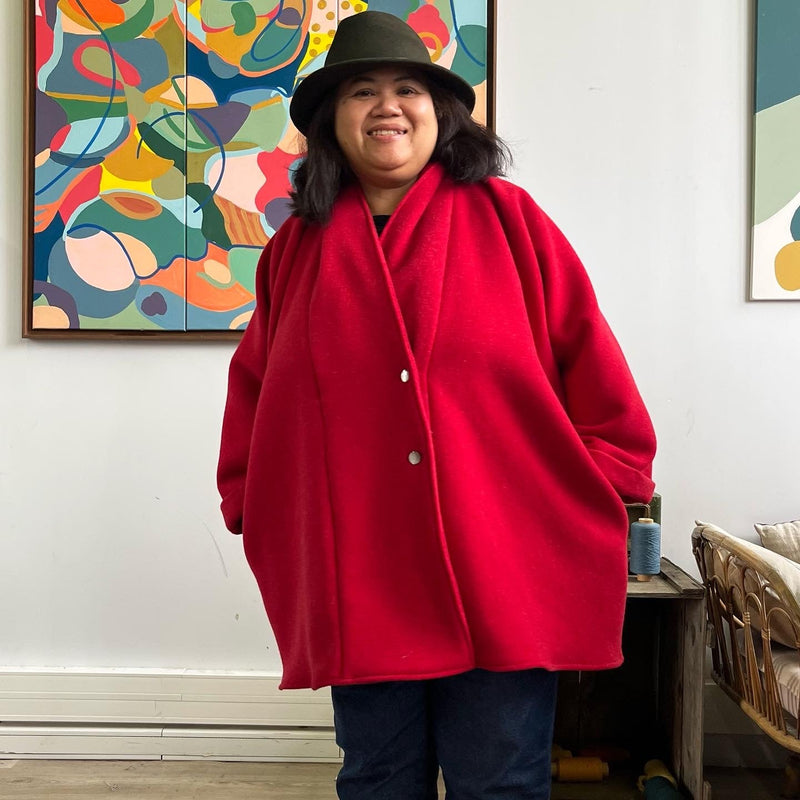 Manteau kimono Aïna rouge - Quintessence