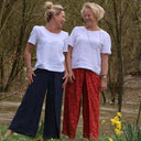 Pantalon drapé Mathilde - lin bleu méditérannée - Quintessence