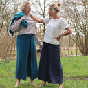 Pantalon drapé Mathilde - lin bleu méditérannée - Quintessence