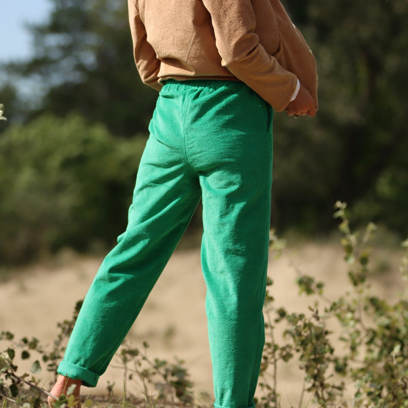 Pantalon Eliot - Velours côtelé vert frais - Quintessence