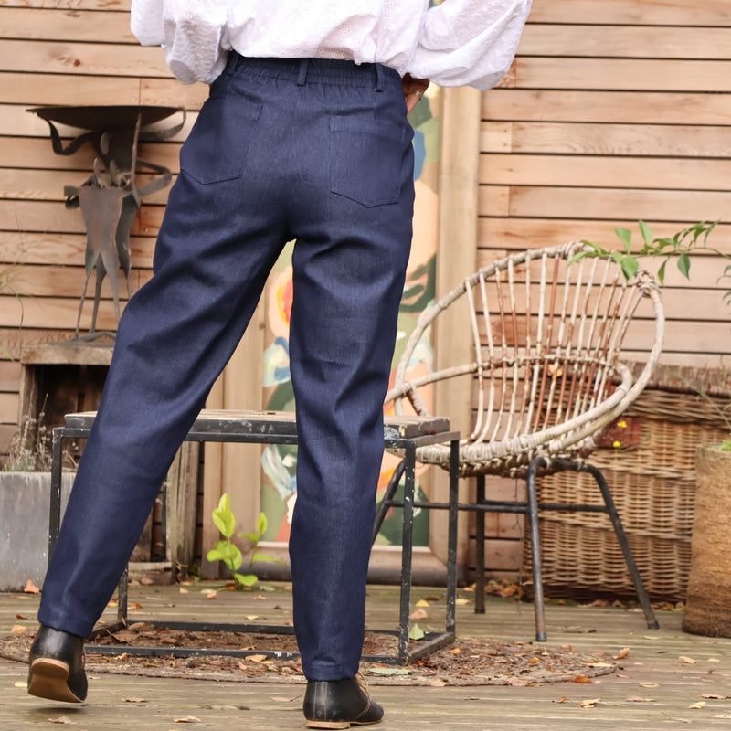 Pantalon Enzo - jean de coton lourd bleu brut - Quintessence