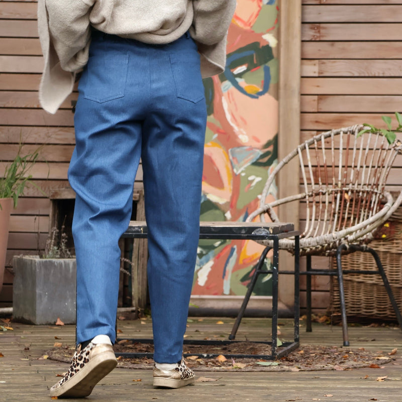 Pantalon Enzo - jean de coton lourd bleu stone - Quintessence