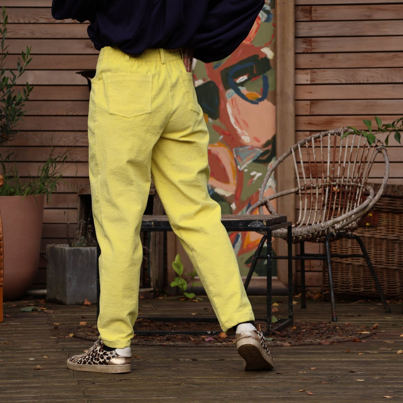 Pantalon Enzo - velours côtelé jaune vif - Quintessence
