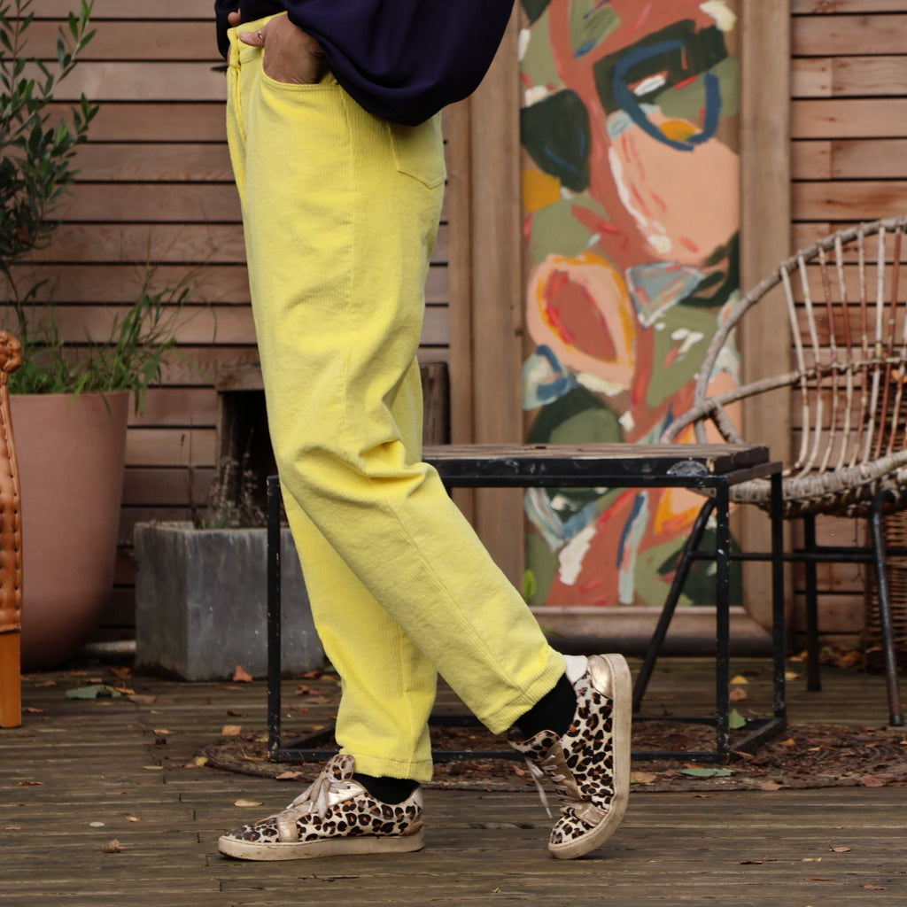 Pantalon Enzo - velours côtelé jaune vif - Quintessence