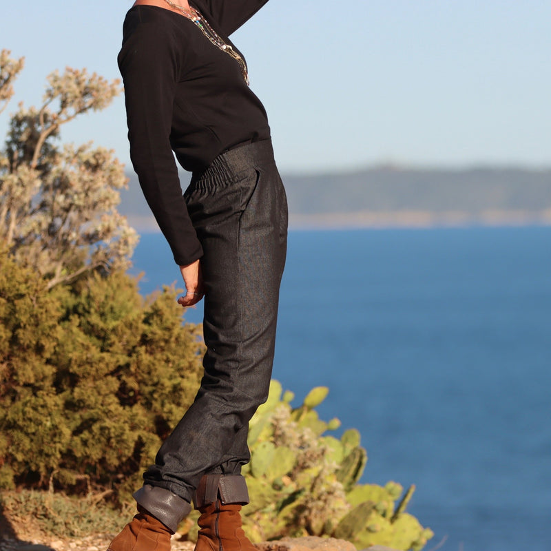 Pantalon Marcus - jean coton noir - Quintessence