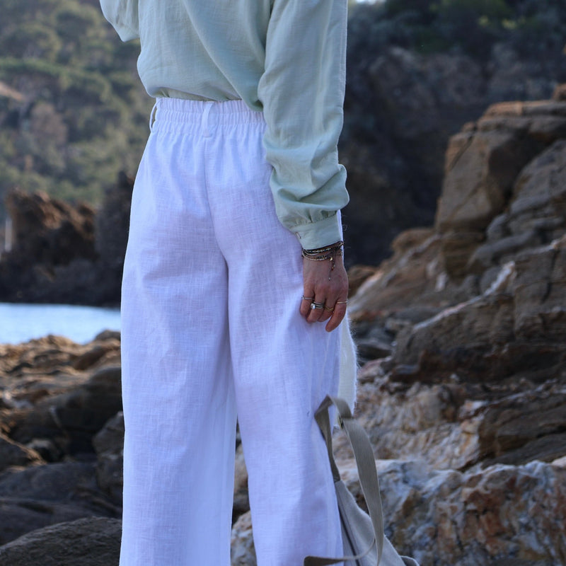 Pantalon Tom - lin blanc - Quintessence