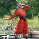 Robe Agnès - Modal lin orange crépuscule - Quintessence