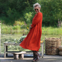 Robe Agnès - Modal lin orange crépuscule - Quintessence