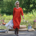 Robe Agnès - Modal lin orange crépuscule - Quintessence