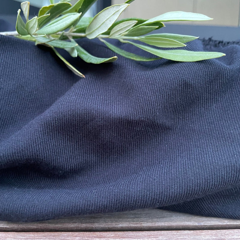 Robe Alba longue sergé de coton noir - Quintessence