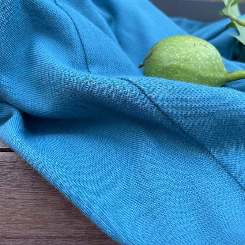 Robe Alba midi sergé de coton bleu canard - Quintessence