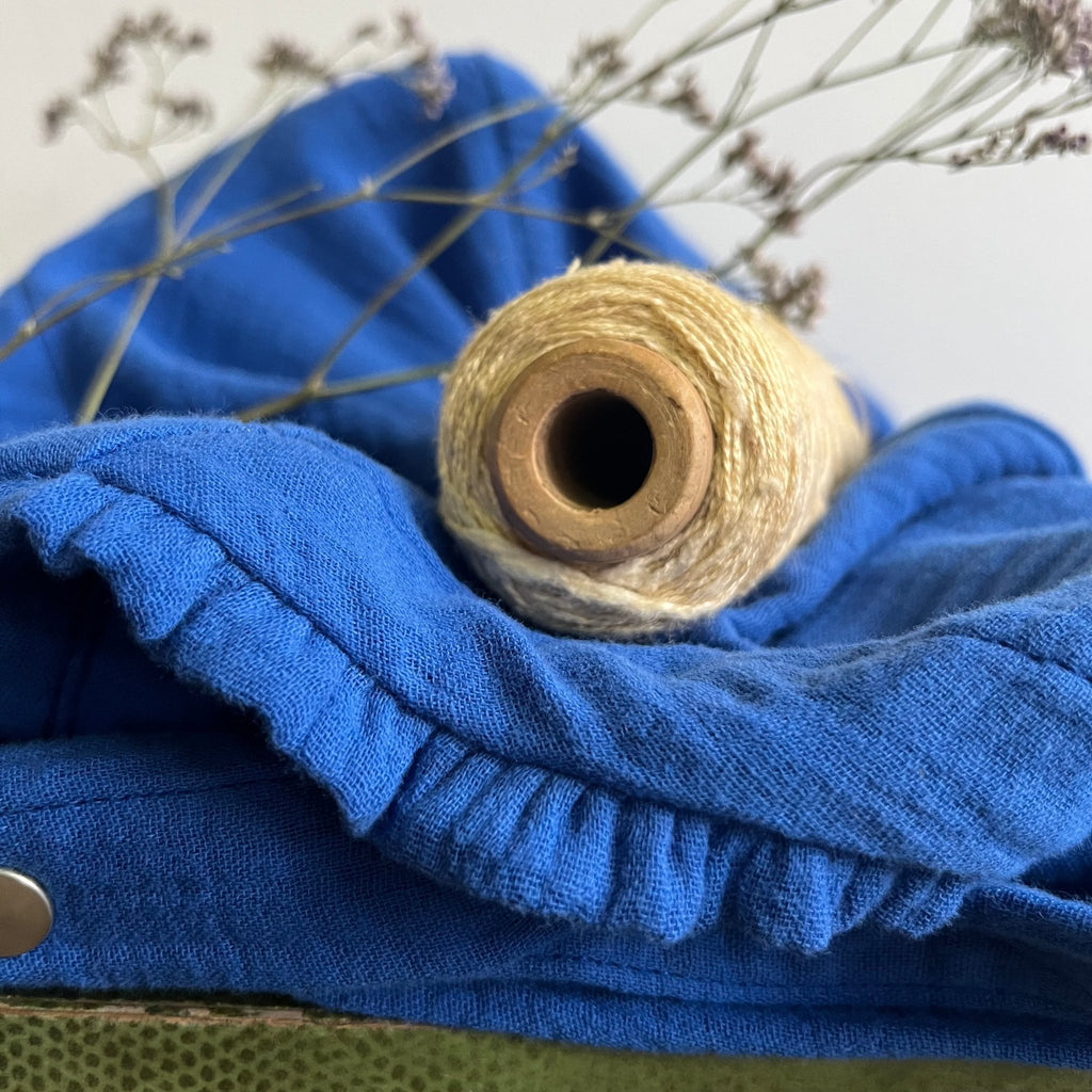 Robe Aline - double gaze de coton bleu majorelle - Quintessence