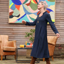 Robe Aria - viscose/lin bleu marine - Quintessence