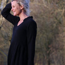 Robe Aria - viscose/lin noire - Quintessence