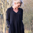 Robe Aria - viscose/lin noire - Quintessence