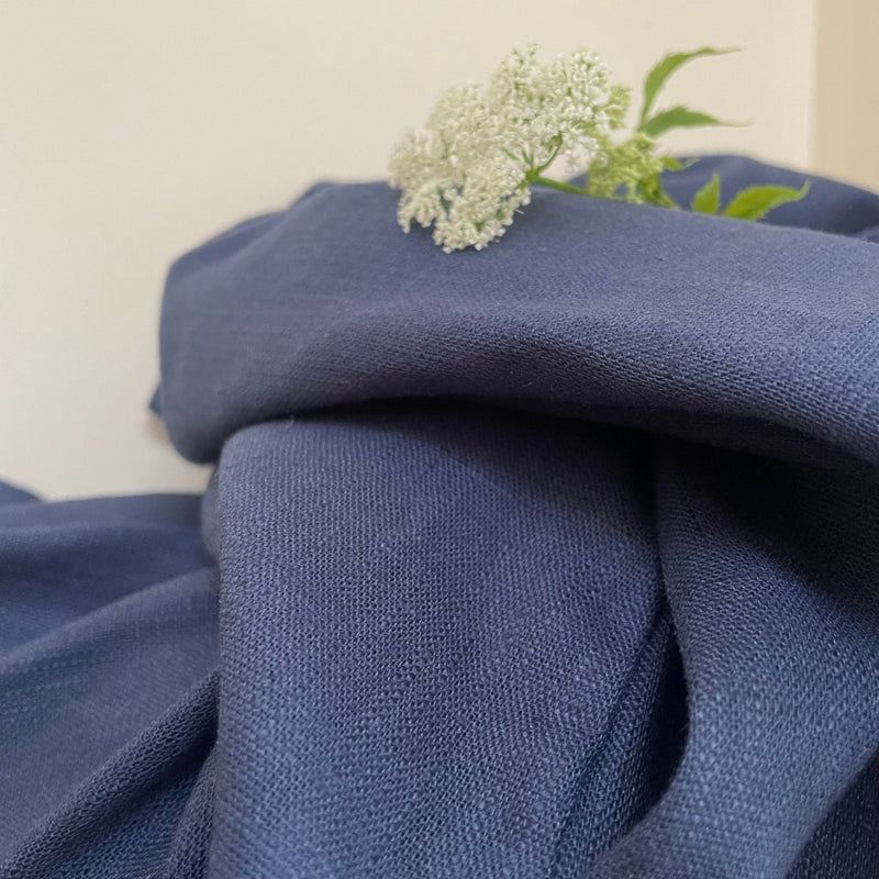 Robe Betty lin bleu Méditerranée - Quintessence