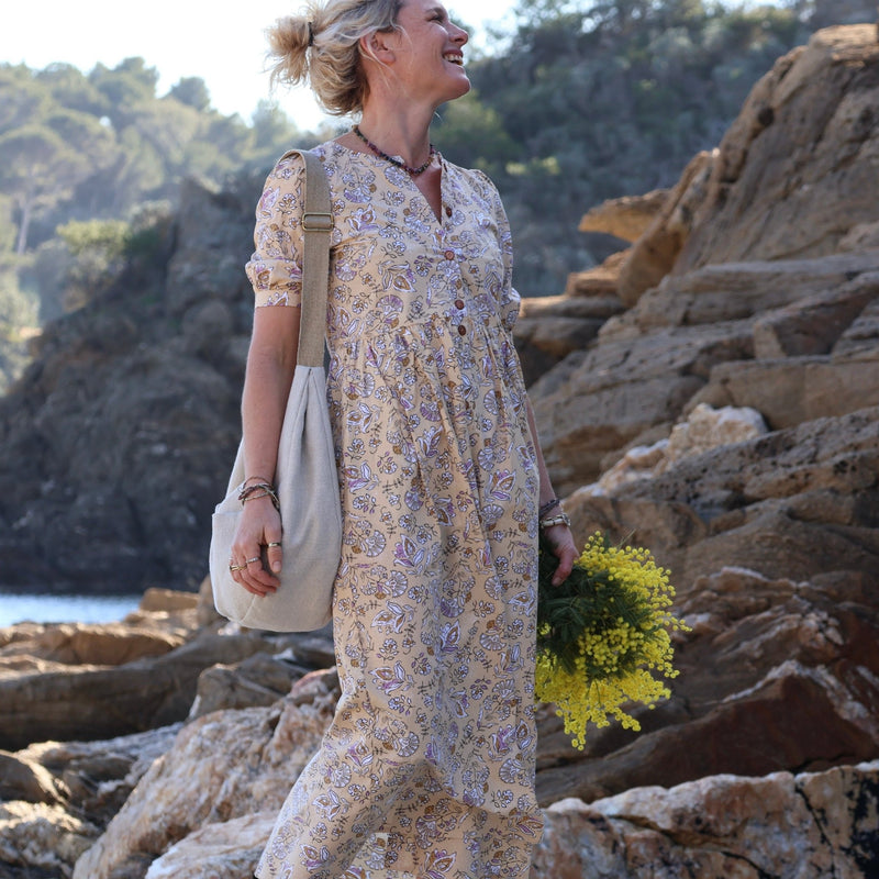 Robe Camille - coton fleurs du Sahara - Quintessence