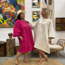 Robe Cassandre double gaze de coton corail - Quintessence