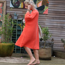 Robe Cassandre double gaze de coton corail - Quintessence