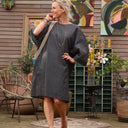 Robe Cassandre jean de coton léger noir - Quintessence