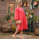 Robe Cassandre popeline de coton grenade - Quintessence