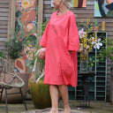 Robe Cassandre popeline de coton grenade - Quintessence