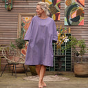 Robe Cassandre popeline de coton parme - Quintessence