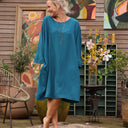 Robe Cassandre sergé de viscose canard - Quintessence