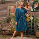 Robe Cassandre sergé de viscose canard - Quintessence