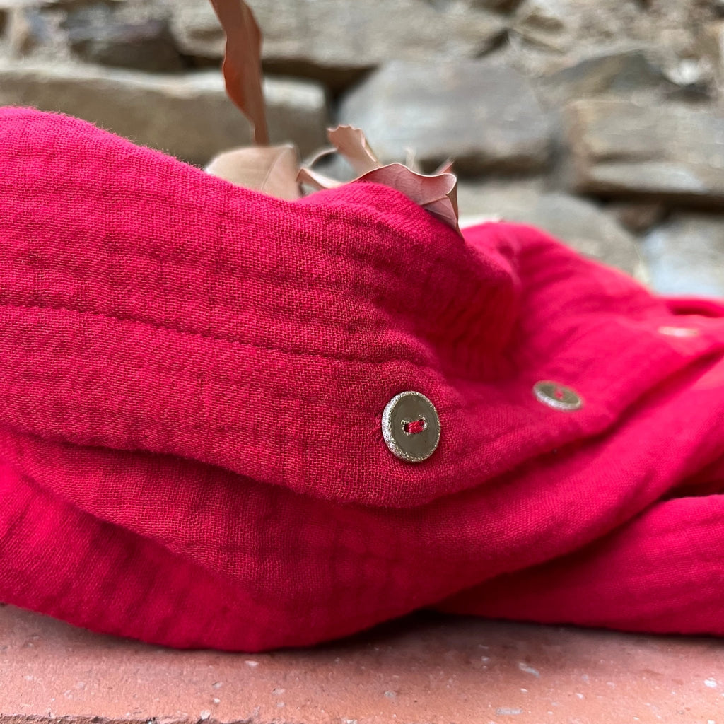 Robe Emmanuelle - triple gaze de coton rouge - Quintessence
