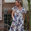 Robe Léna - coton fleuri corail - Quintessence