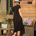 Robe Léna - coton/viscose noire plumetis or - Quintessence