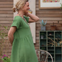Robe Léna - double gaze de coton vert menthe - Quintessence