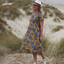 Robe Léna - toile de jouy coton ocre - Quintessence