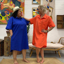 Robe Lucette vicose feuillage bleu/vert - Quintessence