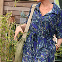 Robe Lucette vicose feuillage bleu/vert - Quintessence