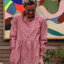 Robe Pomme - longueur midi - coton - coquelicot - Quintessence