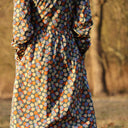Robe Pomme - longueur midi - coton - jardin d'antan - Quintessence
