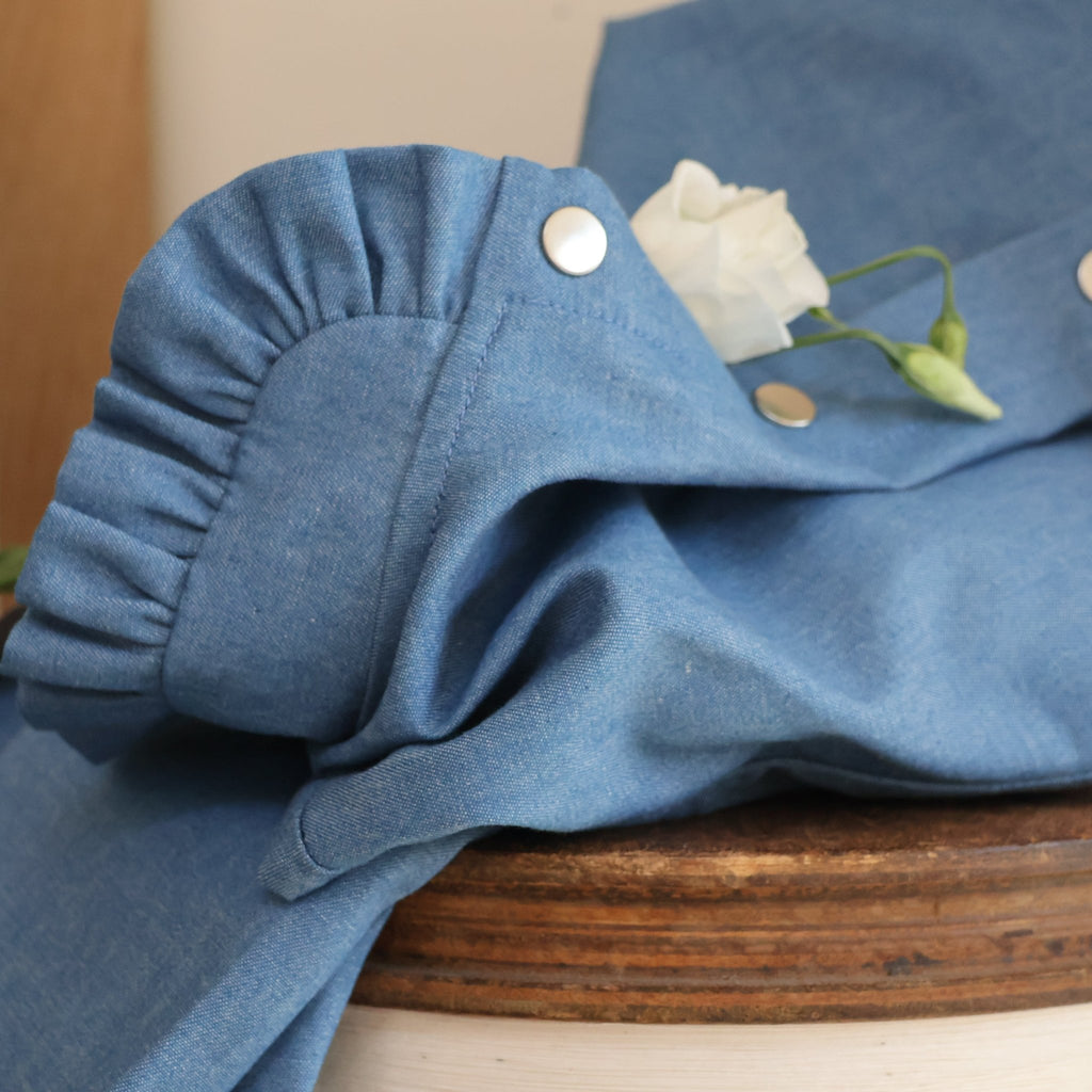 Robe Pomme - longueur midi - coton - jean bleu clair - Quintessence