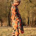 Robe Pomme - longueur midi - sergé de viscose - fleurs de minuit - Quintessence