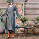 Robe Romane - viscose vert doux - Quintessence