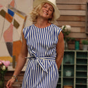 Robe Tia - Coton rayé bleu - Quintessence