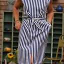 Robe Tia - Coton rayé bleu - Quintessence