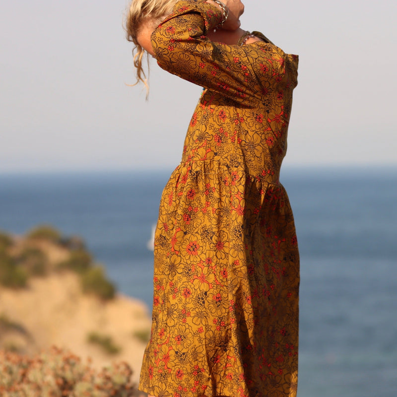 Robe Tiphanie - viscose fleurs de Santorin - Quintessence