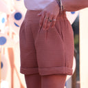 Short Laurie - nid d'abeille terre cuite rosée - Quintessence