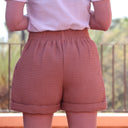 Short Laurie - nid d'abeille terre cuite rosée - Quintessence