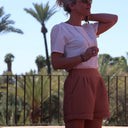 Short Laurie - nid d'abeille terre cuite rosée - Quintessence