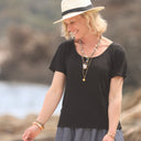 T-shirt Gabin lin/viscose noir - Quintessence