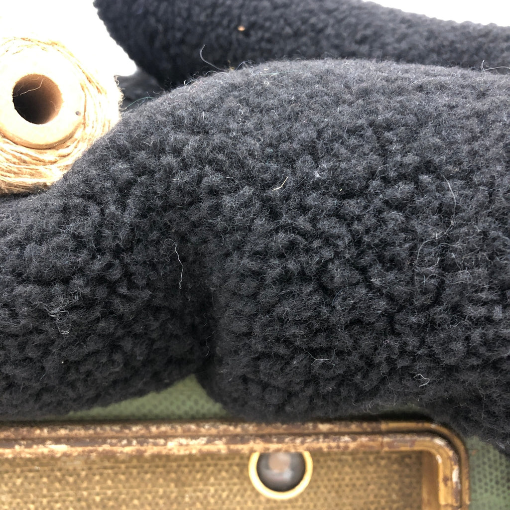 Tissu sherpa noir Teddy - au mètre (D6) - Quintessence