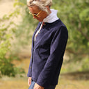 Veste Annie - Velours côtelé bleu nuit - Quintessence